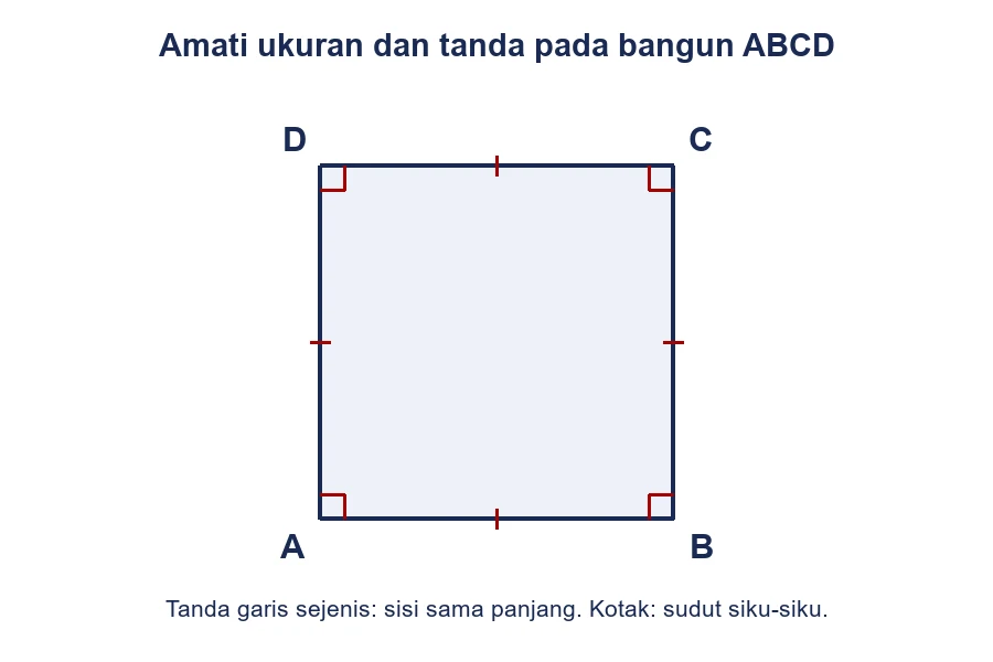 Segi empat dengan keempat sisi bertanda sama dan empat sudut siku-siku.